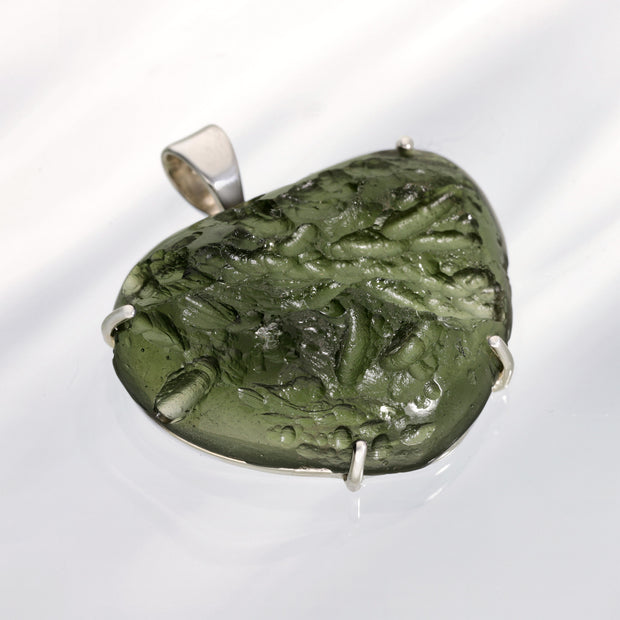 Large Genuine Moldavite Heart Pendant