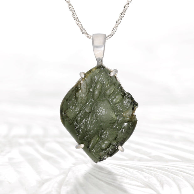 Unique Genuine Czech Moldavite Pendant