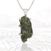 Genuine Moldavite Silver Necklace