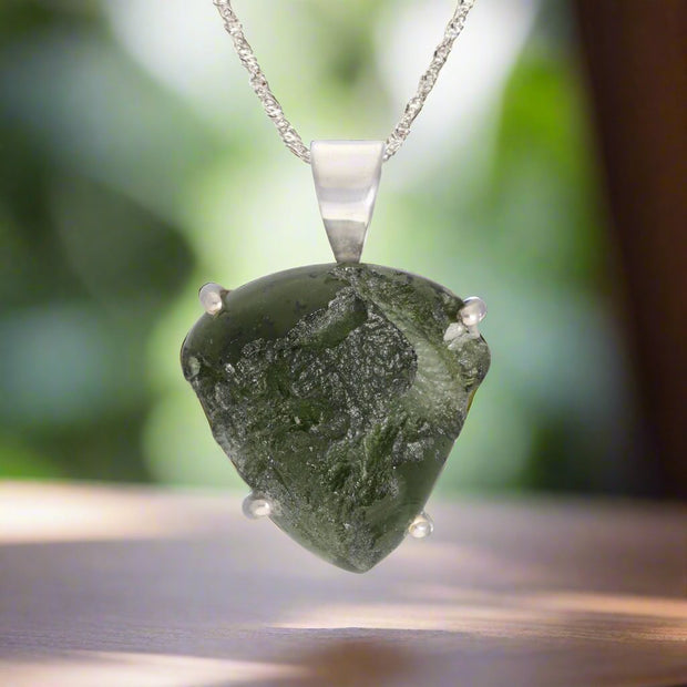 Rare Genuine Moldavite Pendant