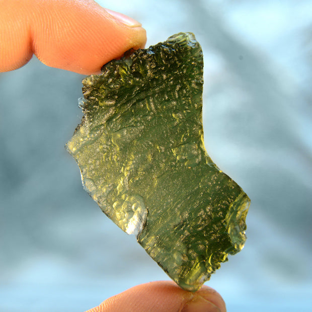 Flat Bright Green Moldavite Specimen 12.1g