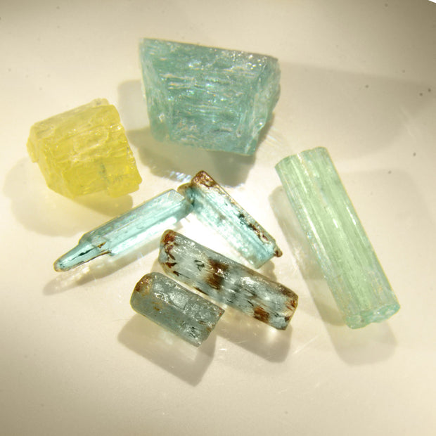 Natural Aquamarine & Yellow Beryl Crystals