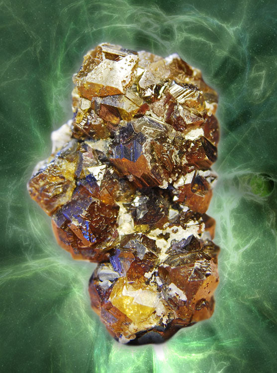 Exquisite Sphalerite Crystal Cluster with Golden Colors