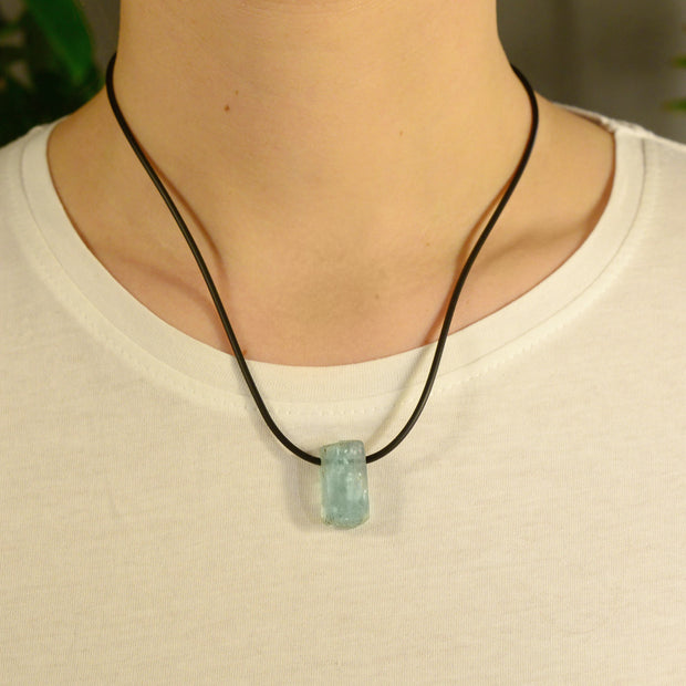 Unisex Aquamarine Crystal Necklace