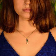 Tanzanite, Chrome Diopside & Opal 9kt Gold Pendant