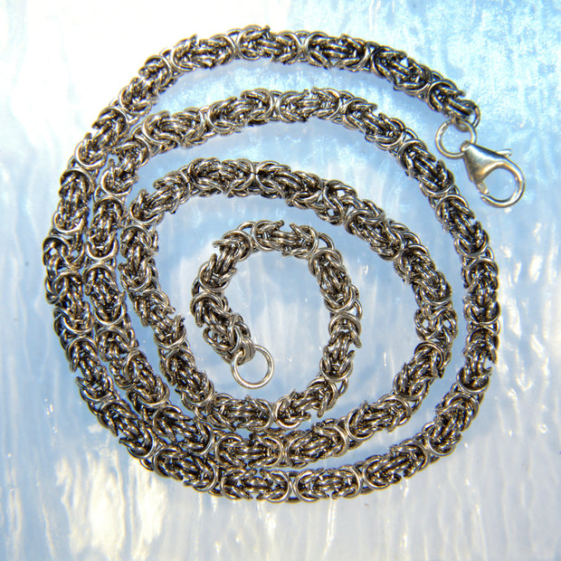 Handcrafted Sterling Silver Kings Chain 22”