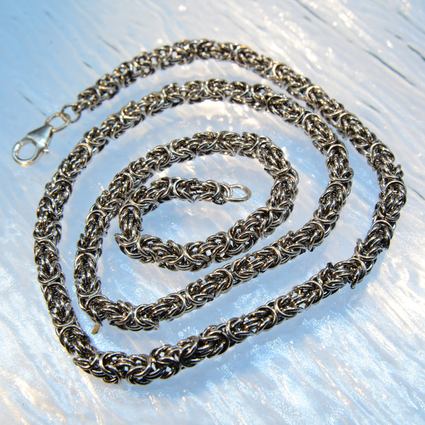 Handcrafted Sterling Silver Kings Chain 20"