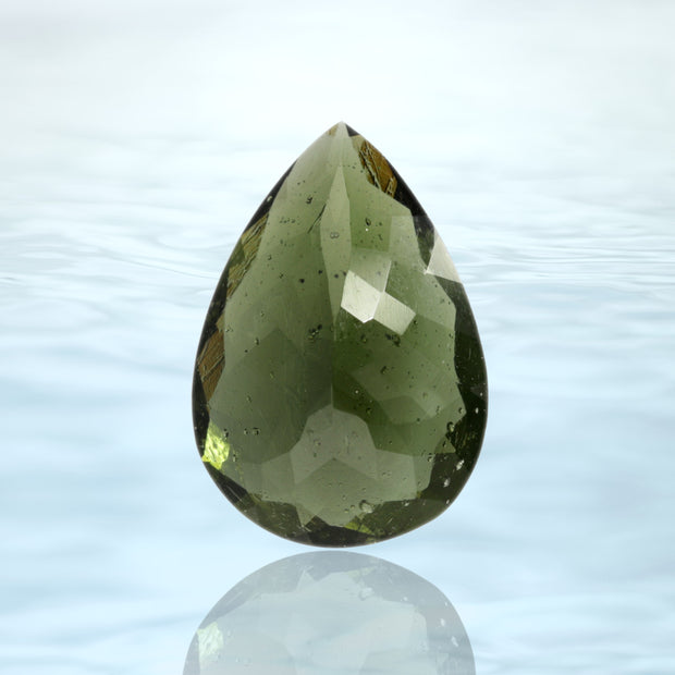 Authentic Moldavite Pear Facet 3 ct