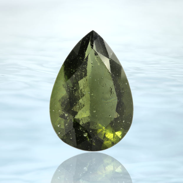 Authentic Moldavite Pear Facet 3 ct