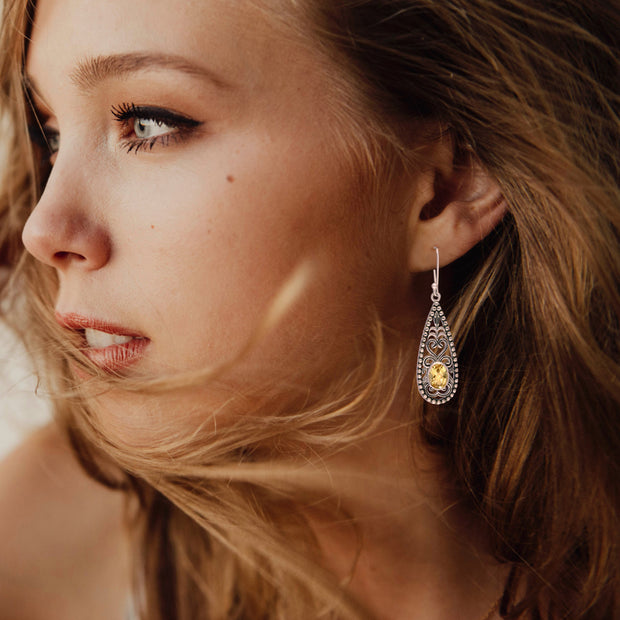 Bright Faceted Citrine Earrings