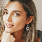 Faceted Garnet Mandala Earrings