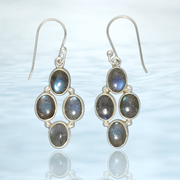 Labradorite Gemstone Silver Earrings
