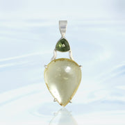 Moldavite & Libyan Desert Glass Pendant