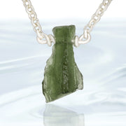 Raw Czech Moldavite Beaded Necklace