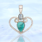 Aquamarine & Turquoise Gemstone Pendant