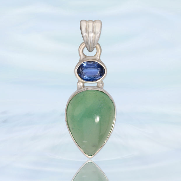 Kyanite & Aquaprase Gemstone Pendant