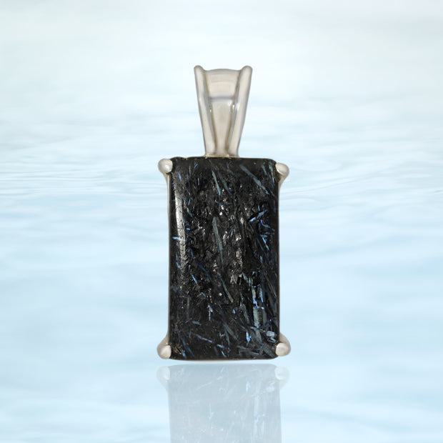 Rare Nuummite Gemstone Silver Pendant