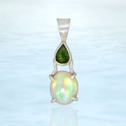 Chrome Diopside & Welo Opal Pendant