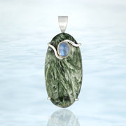 Beautiful Moonstone & Seraphinite Pendant