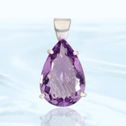 Faceted Amethyst Pear Pendant