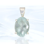 Faceted Aquamarine Silver Pendant