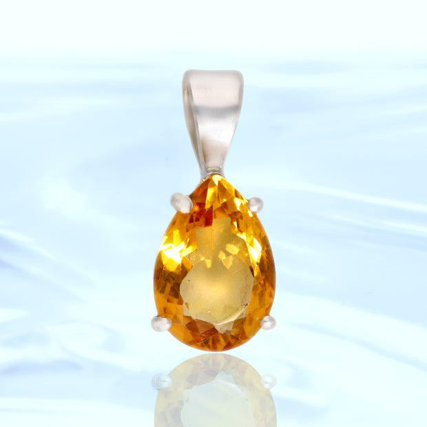 Bright Citrine Sterling Silver Pendant