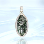 Seraphinite Gemstone Silver Pendant