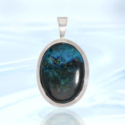 Chrysocolla Gemstone Silver Pendant