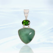 Chrome Diopside & Aqua Chrysoprase Pendant