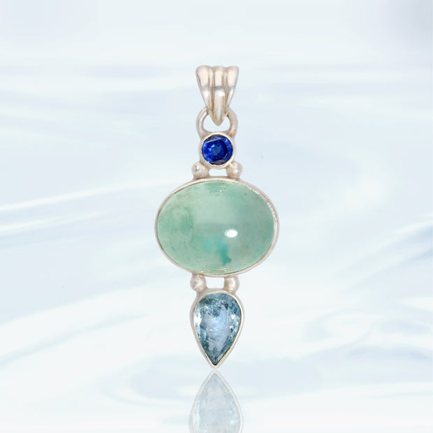 Kyanite, Aqua Chrysoprase & Aquamarine Pendant