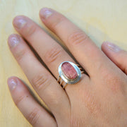 Natural Rubellite Tourmaline Silver Size 7 Ring