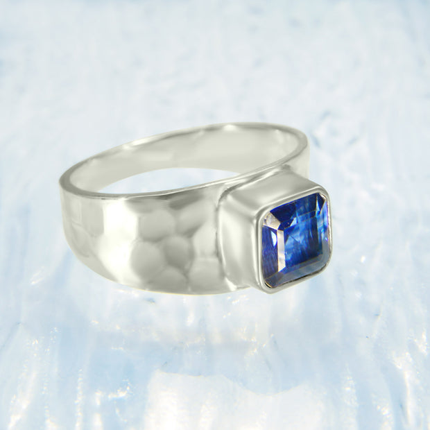 Silver Kyanite Gemstone Ring Size 9