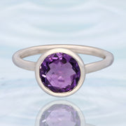 Silver Amethyst Gemstone Ring Size 7 ½