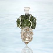 Amazing Moldavite & Herkimer Pendant