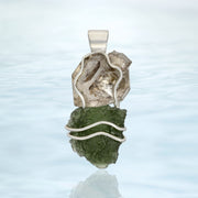 Beautiful Quartz & Real Moldavite Pendant