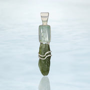 Aquamarine Crystal & Moldavite Pendant