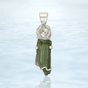 Bright Herkimer Diamond & Moldavite Pendant