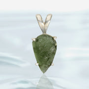 Genuine Moldavite Sterling Silver Pendant